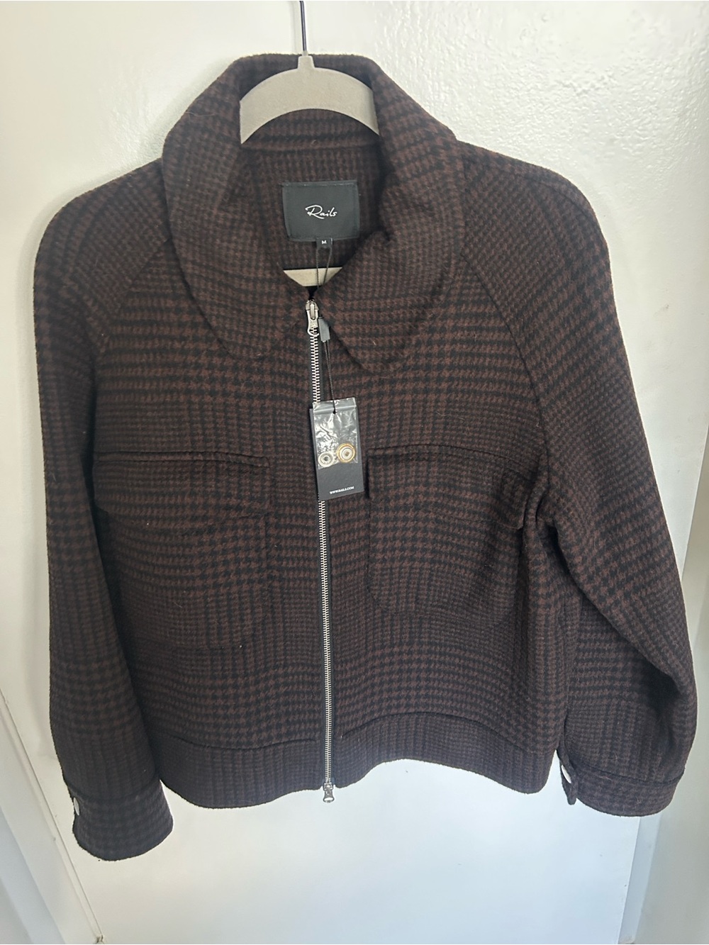 Rails Brown Glen Plaid Zip Jacket